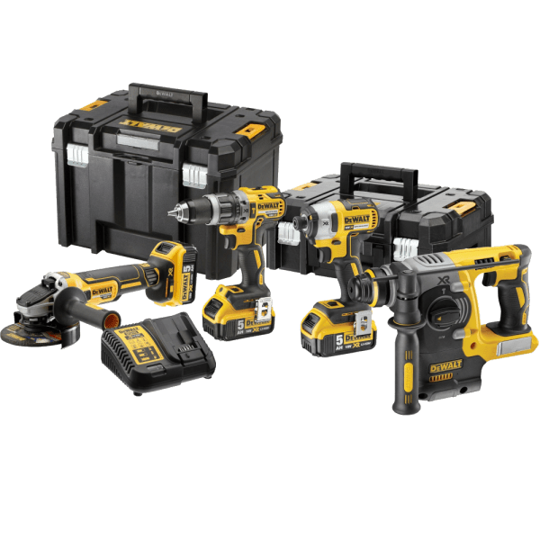 Set 4 scule cu acumulatori Dewalt TSTAK DCK422P3T