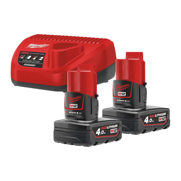 Set 2 acumulatori 12V si 4 Ah cu incarcator Milwaukee M12NRG-402