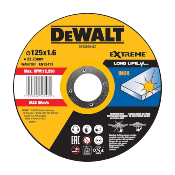Disc abraziv taiere inox 125mm DeWalt DT43906-QZ 10 buc