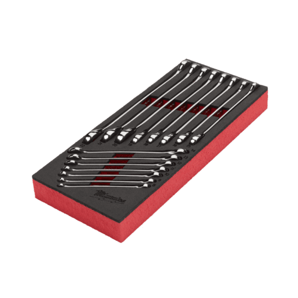 Set 15 chei combinate cu clichet in insertie spuma Milwaukee