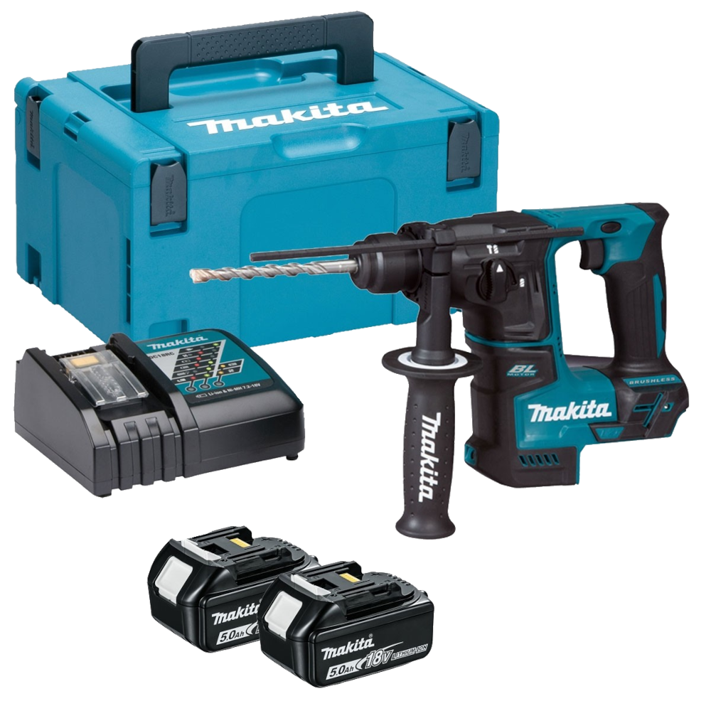 Ciocan rotopercutor SDS-Plus cu 2 acumulatori Makita DHR171RTJ