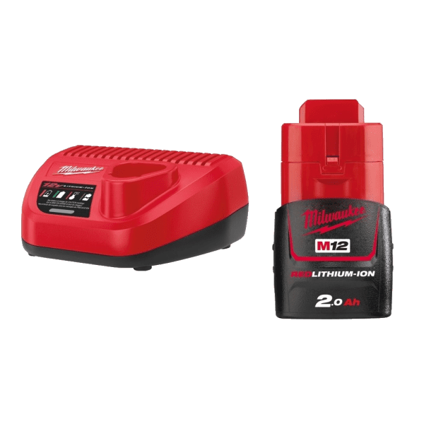 Set 1 acumulator 12V si 2 Ah cu incarcator Milwaukee M12NRG-201