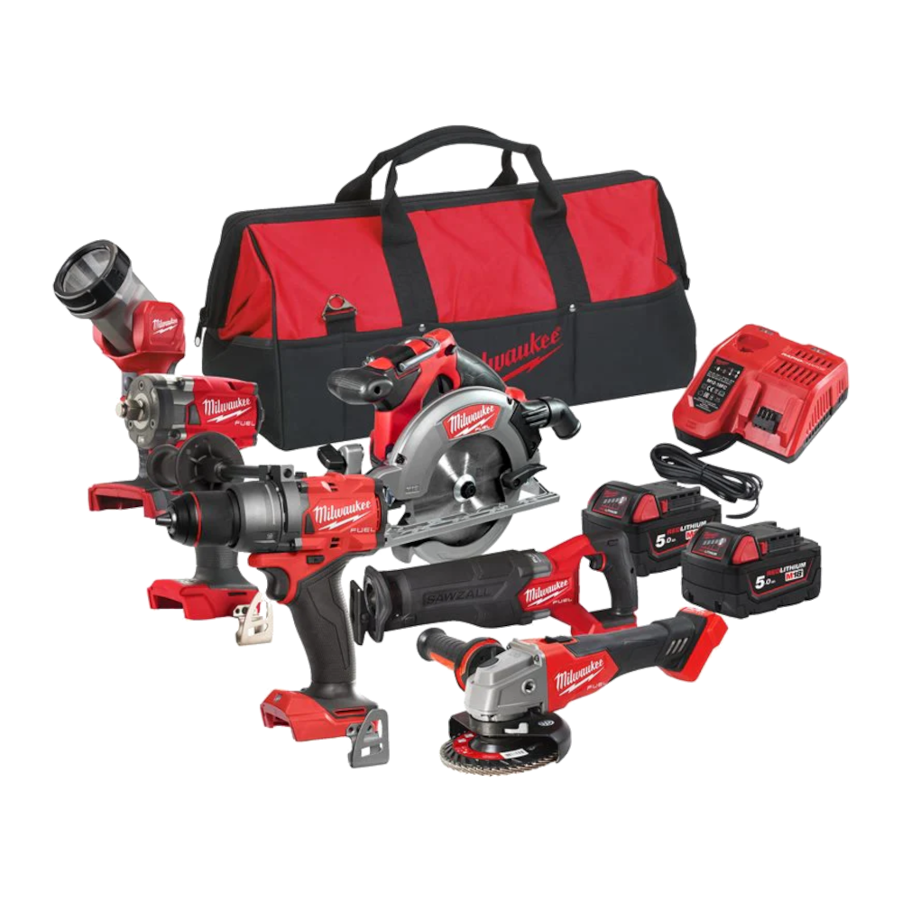 Set 6 scule cu acumulator Milwaukee M18 FPP6F3-502B