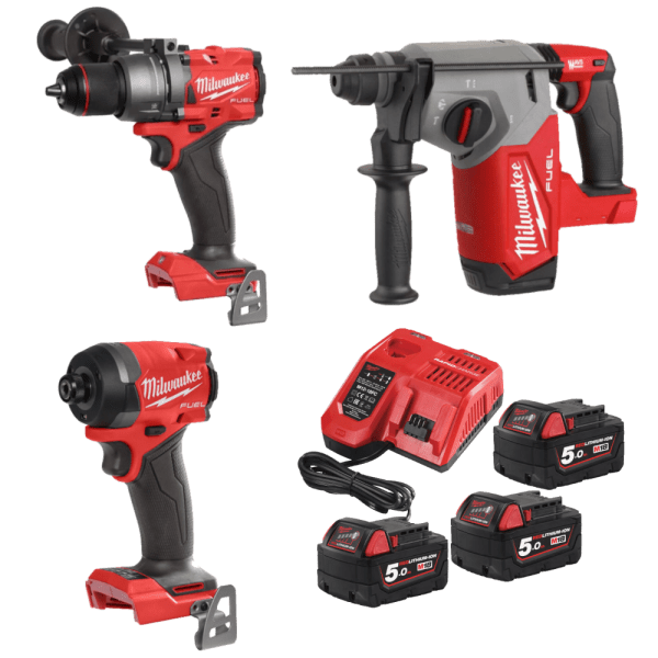 Set 3 scule cu 3 acumulatori Milwaukee M18 FPP3X8-503B