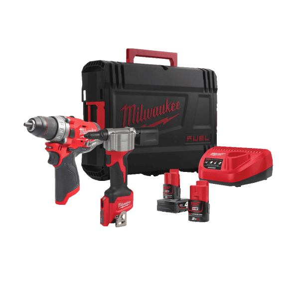 Set 2 scule cu 2 acumulatori Milwaukee M12 FPP2S-422X